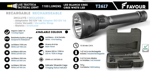 Linterna led MAGNETICA ne Marca: FAVOUR Linterna táctica r T0917 180LM WATER