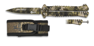 Couteau papillon K25 camo sable phyton