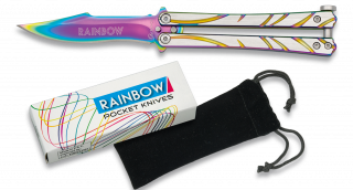 Rainbow balisong. Blade 8 cm