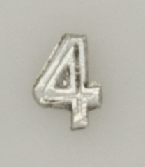 Numerical pin. 4. Silver