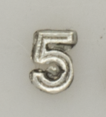 Numerical pin. 5. Silver