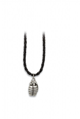 Zinc grenade shaped pendant