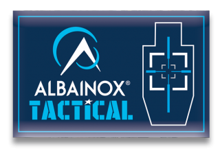 Albainox patch. 8.5x5.5 cm. Velcro