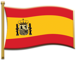 Spanish constitutional flag pin.2.5x1.9