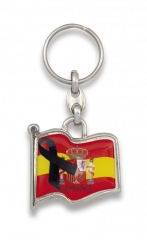 Key-ring. Spanish flag/Black ribbon