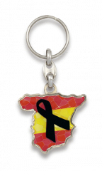 Key-ring. Spanish map/Black ribbon