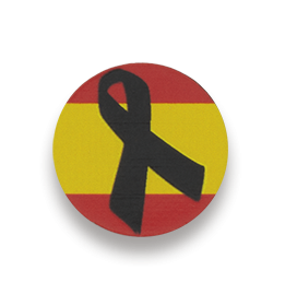 Round pin. Spain/Black ribbon