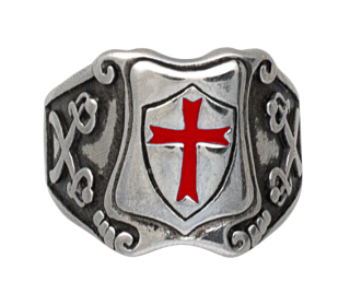 Templar cross shield ring