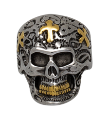 Anillo Calavera cruz Talla:19 ø