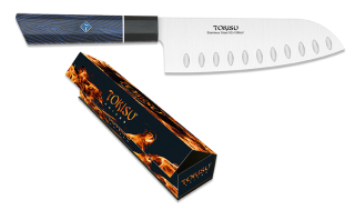 cuchillo cocina tokiso damasco azul