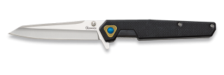 G10 black pocket knife with ball bearing