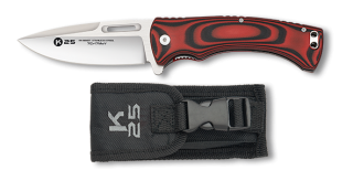 K25 CNC/G10 penknife. Black-red. Bl 9.8