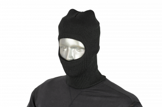 Balaclava. 1 opening. Wool. Black.