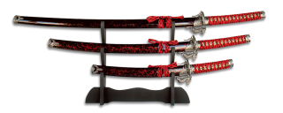 Set 3 katanas con peana