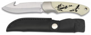 Hunting knife with skinner