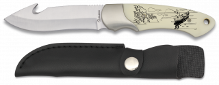 Hunting knife with skinner