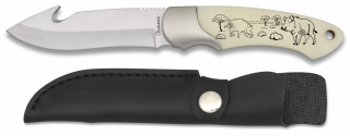 Hunting knife with skinner