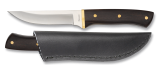 Albainox mini knife. Leather sheath.