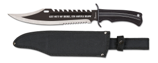 Albainox black knife. Rubber handle