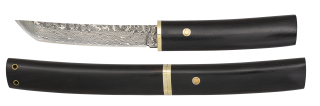cuchillo damasco madera noble. H.11 cm