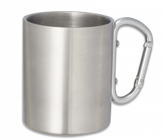 Metal mug with snap hook