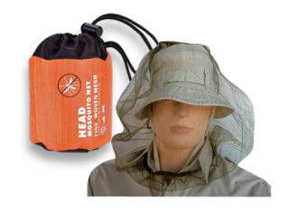 Mosquito head net. Compression bag