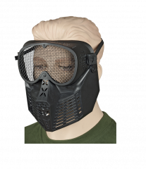 Albainox black PVC grilled mask.Ornement