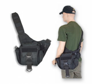 Barbaric F. black military shoulder bag