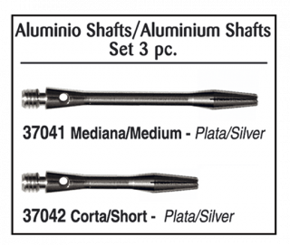 Aluminium Shafts. Short. Silver 3pcs