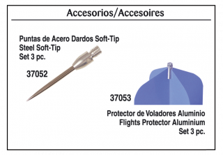 Puntas ACERO para dardos SOFT-TIP. 3 pz