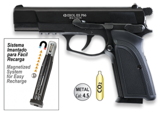 PISTOLA EKOL P66 CO2 BOLAS ACERO 4.5