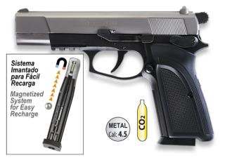 PISTOLA EKOL P66 CO2 BOLAS ACERO 4.5