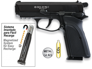 pistola ekol P66C CO2 bolas de acero 4.5