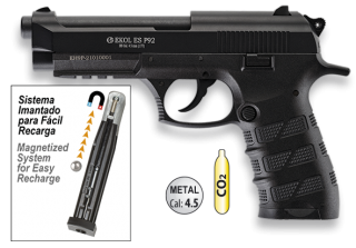 pistola ekol P92 CO2 bolas acero 4.5