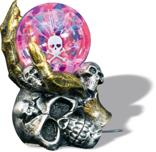 Plasma lamp. Skull-Hand