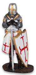 Figura Resina Templarios de pie rojo-bla