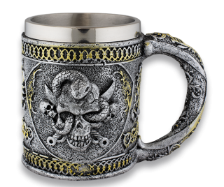 Resin mug. Skull-snake