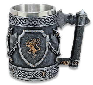 Lion emblem resin mug