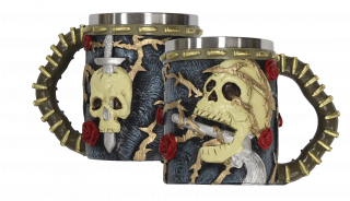 taza resina rose & skull. Tole10