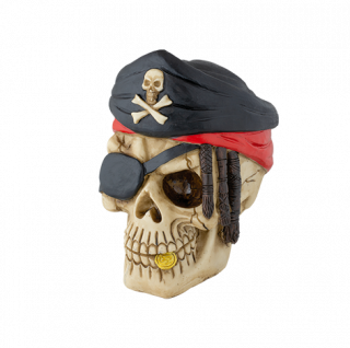 Crâne de pirate en résine