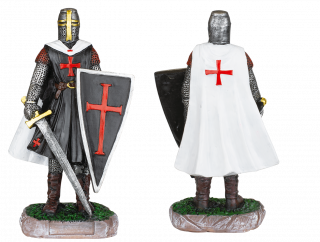 Templario negro-blanco Resina espada-esc