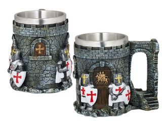 Taza Resina XL  Castillo con Templarios