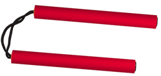 Nunchaku entrenamiento Rojo.  28x3.3 cm
