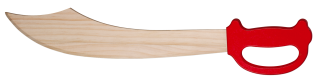 Espada Madera con defensa, mango rojo