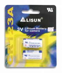 Litium CR123A. 2 batteries