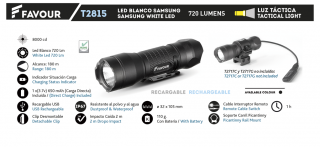 Rechargeable Flashlight FAVOUR 720 Lms